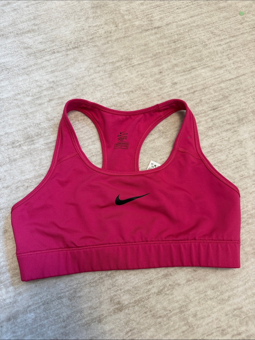 Nike Fuchsia Racerback Sports Bra with Black Swoosh
